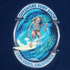 Hippie Skeleton Surfer Surfboard t shirt beach ocean grateful dead pot ganja